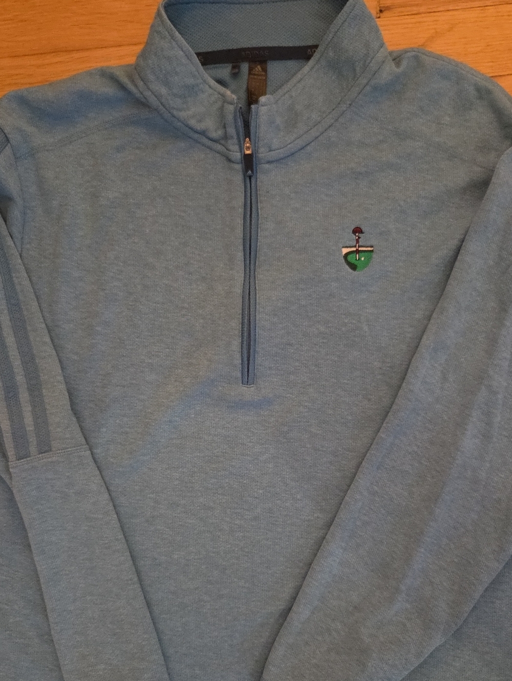 Adidas Golf Large Primegreen Light Blue Quarter-Zip Pullover - White Clay CC